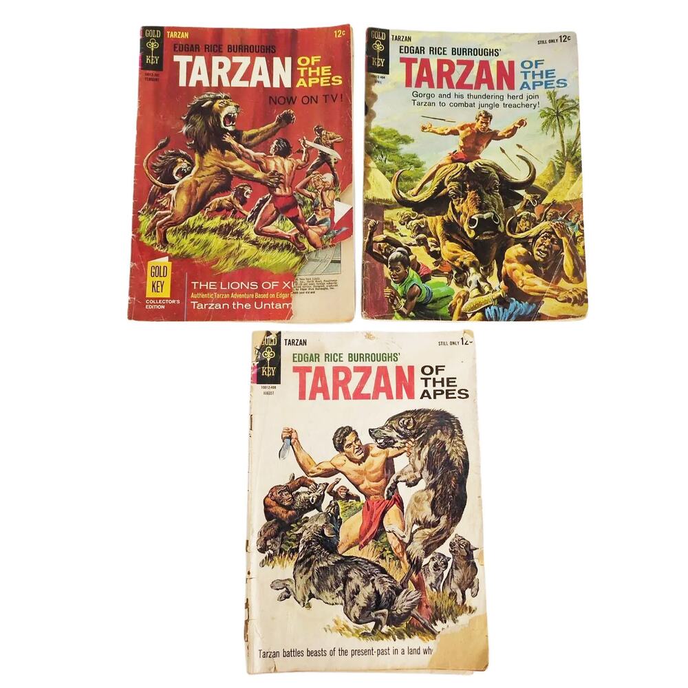 Set 3 Gold Key 1964 1967 Tarzan Of The Apes #141 144 164 Silver‎ Age Comic Books